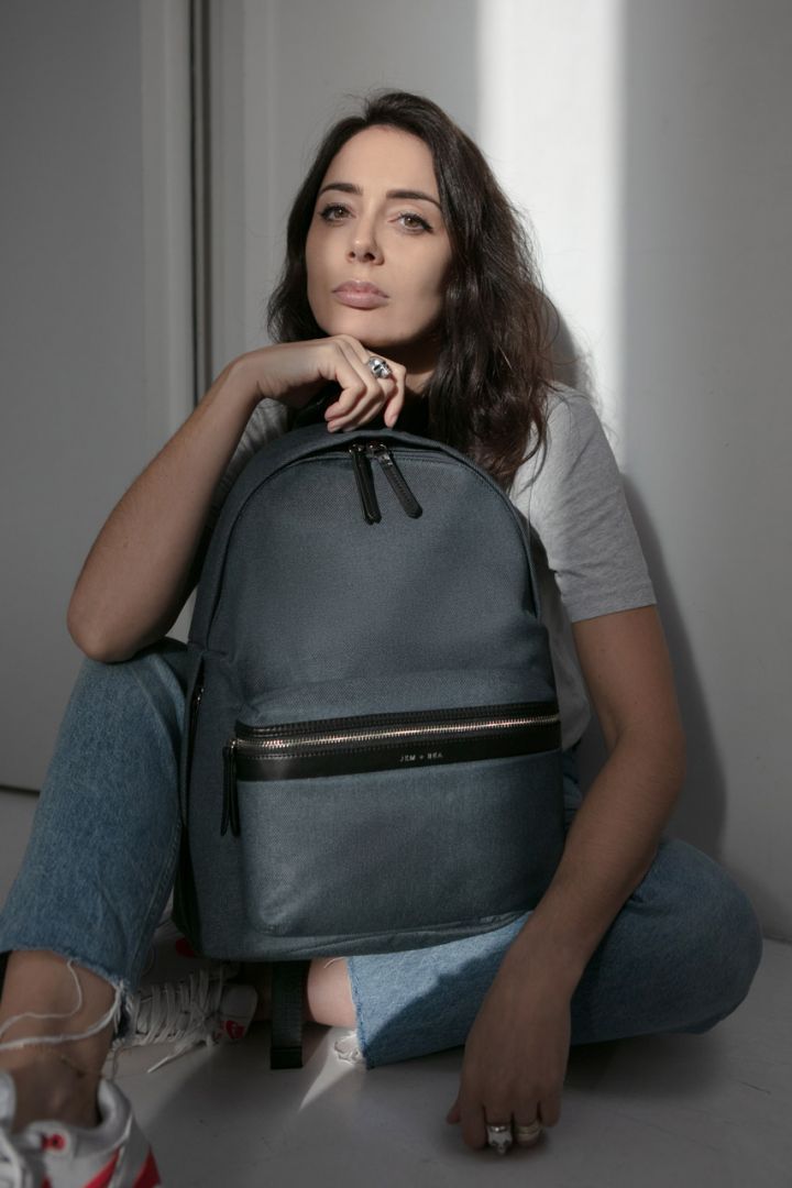 Wickelrucksack indigo denim