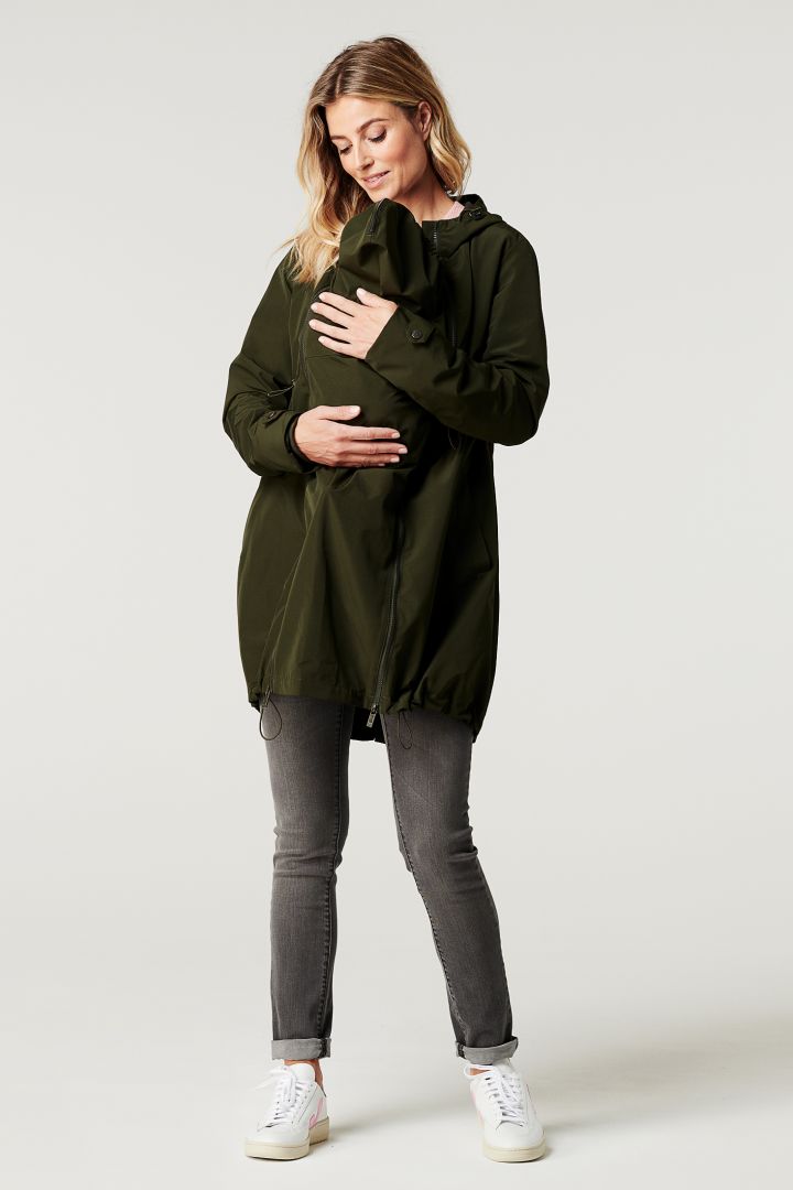 3 in 1 Umstands- und Tragejacke mit Kapuze