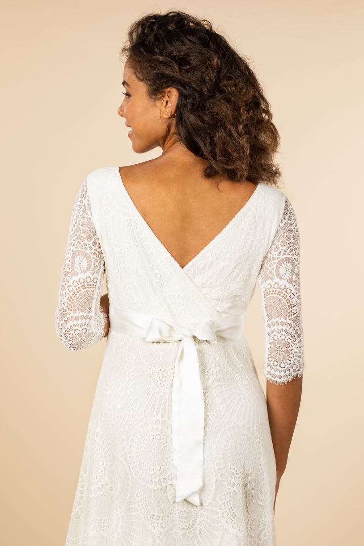 A-Linie Umstandsbrautkleid mit Rückenausschnitt