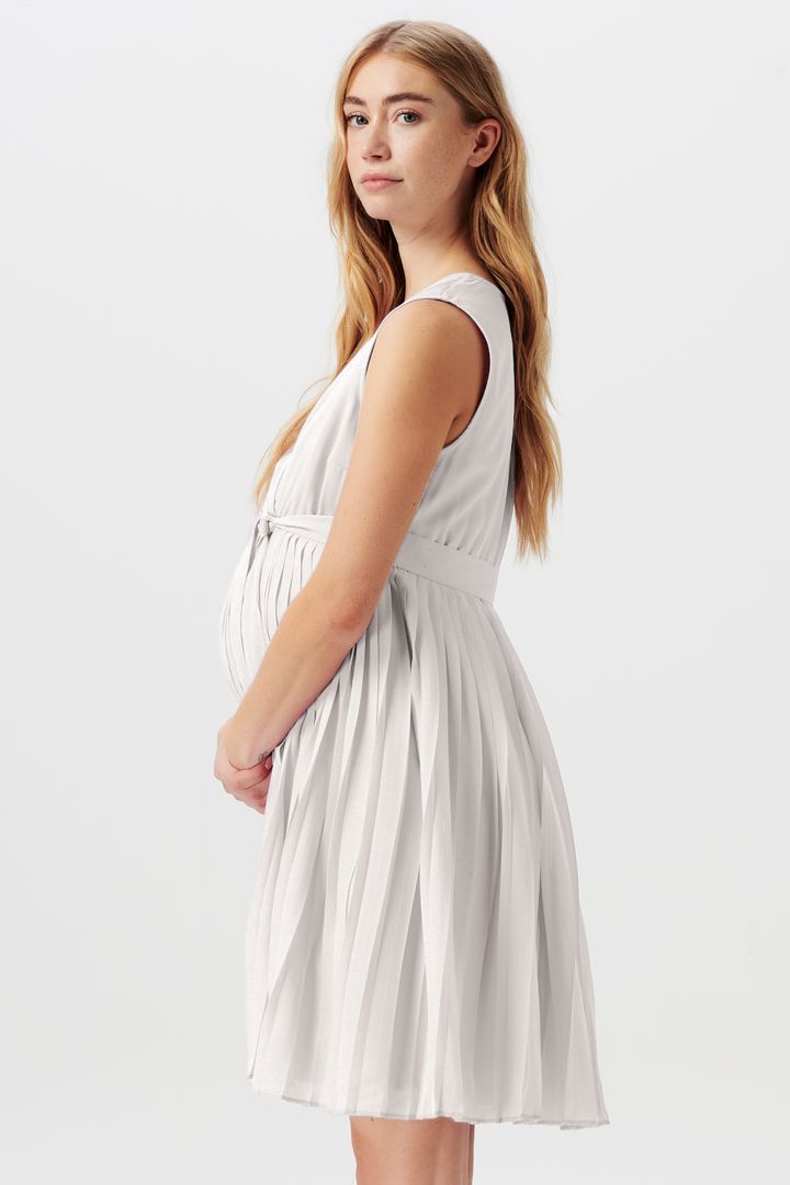 Eco Pleated Maternity Dress white