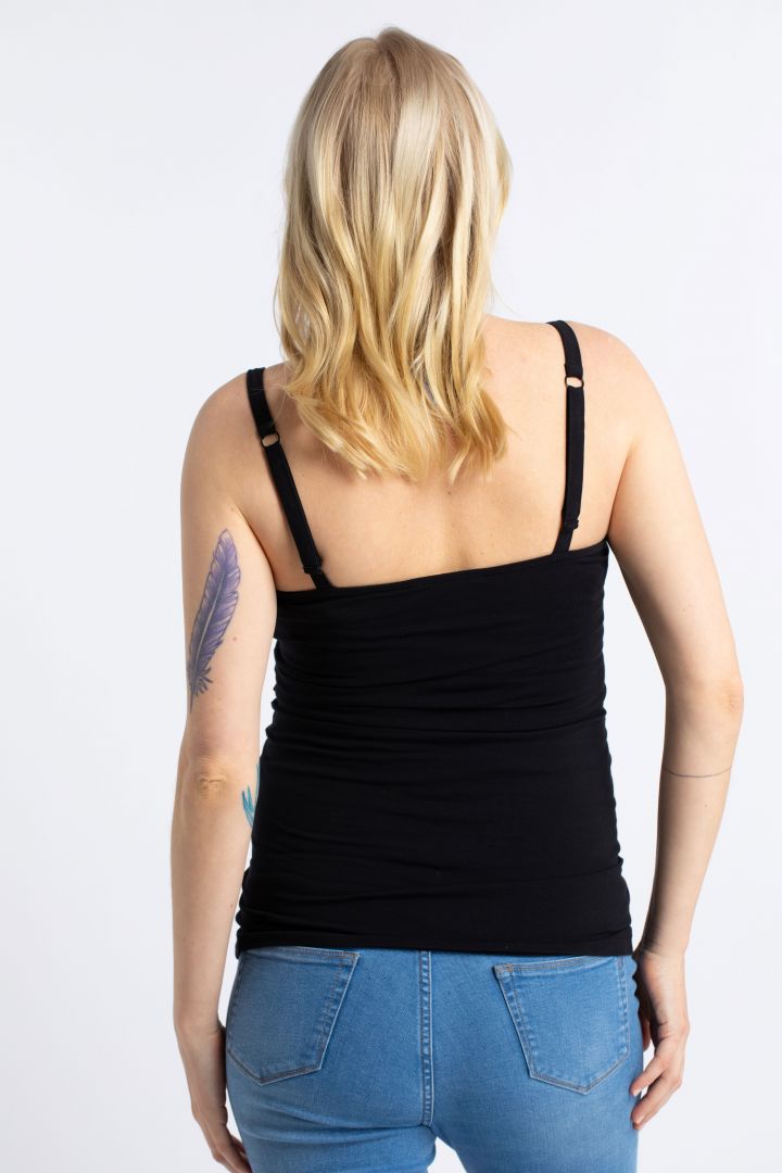 Umstands- und Stilltop mit Spitze aus Bio-Baumwolle schwarz