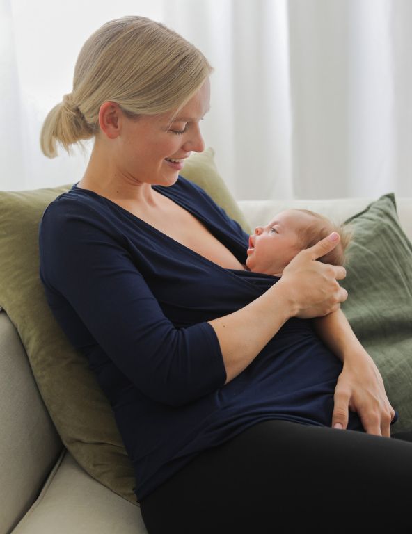 Eco Viscose Skin to Skin Baby Bonding Shirt navy