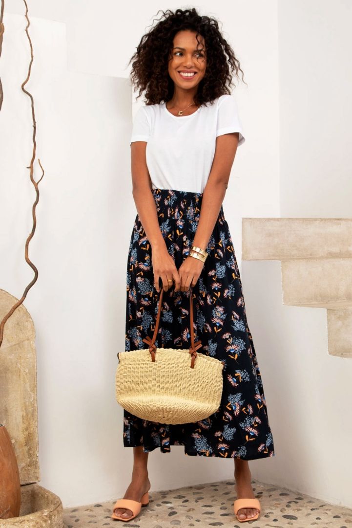 Maxi Umstandsrock mit Blumenprint