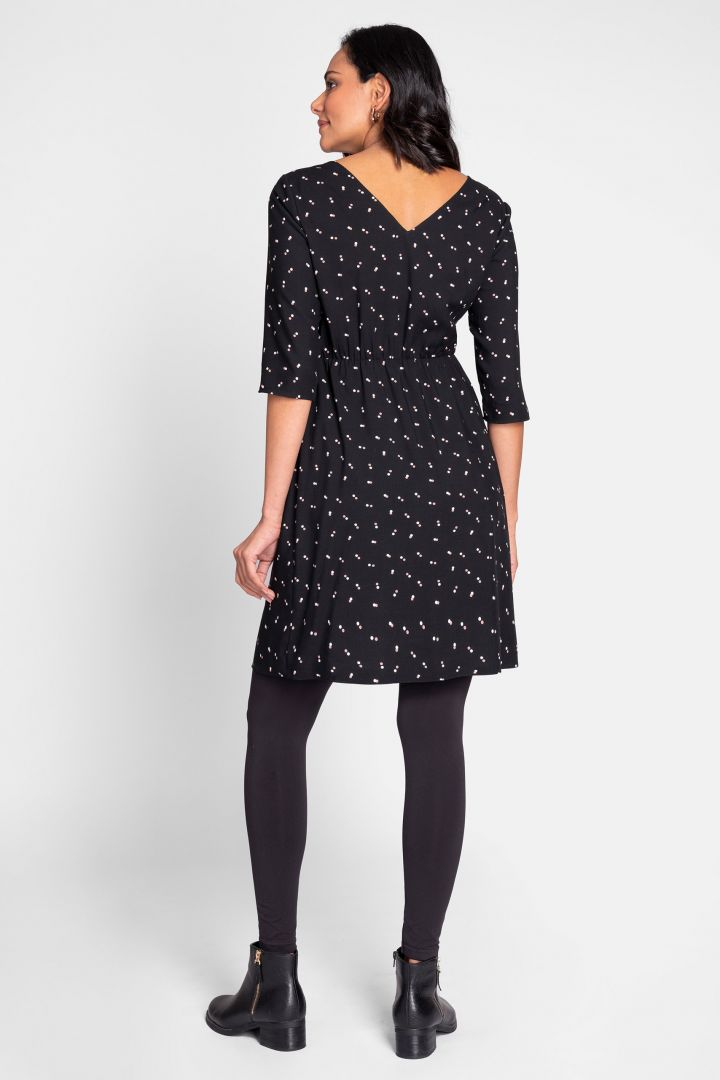 Maternity and Nursing Dress with Dots Print