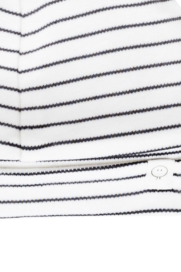 Organic Baby Streifenmütze grau