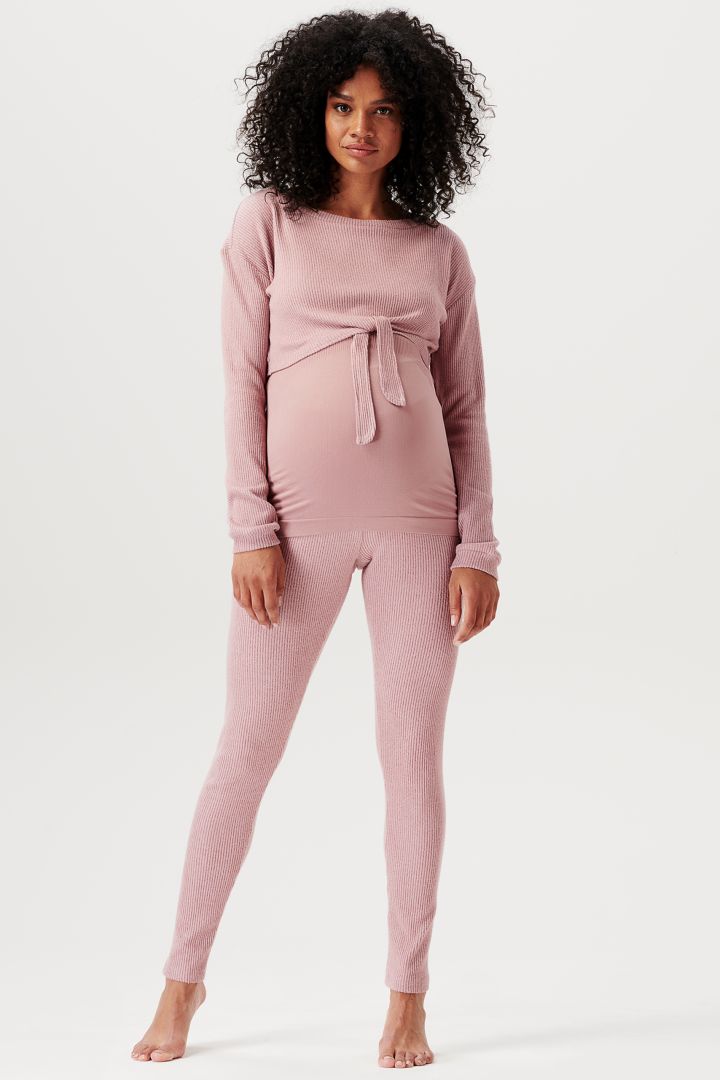 Ecovero Rippstrick Umstandsleggings rosa
