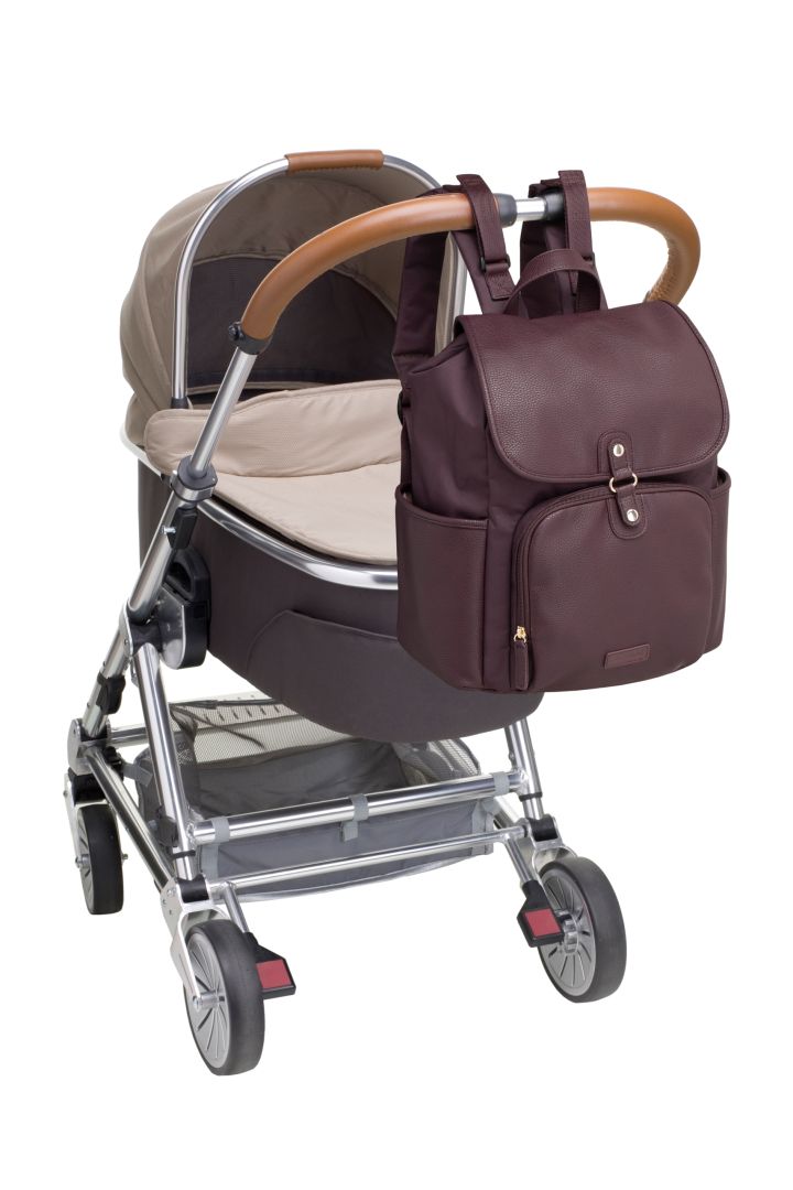 Wickelrucksack aus veganem Kunstleder bordeaux