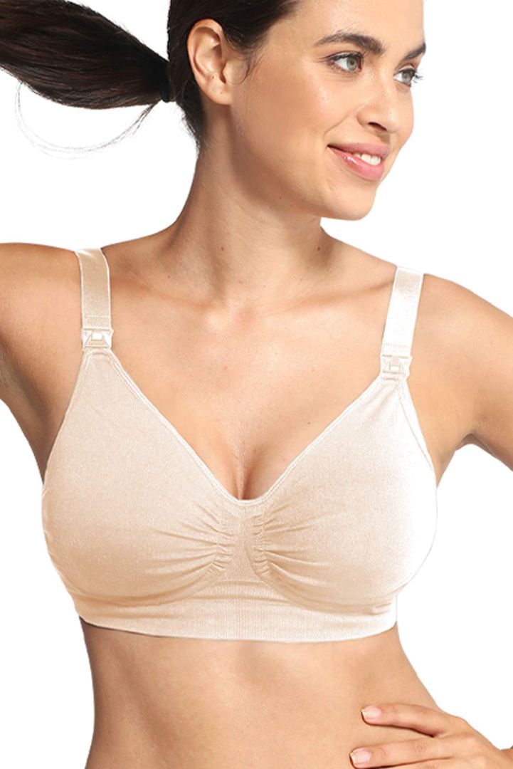 Seamless Nursing Bra with Gel Wiring light almond