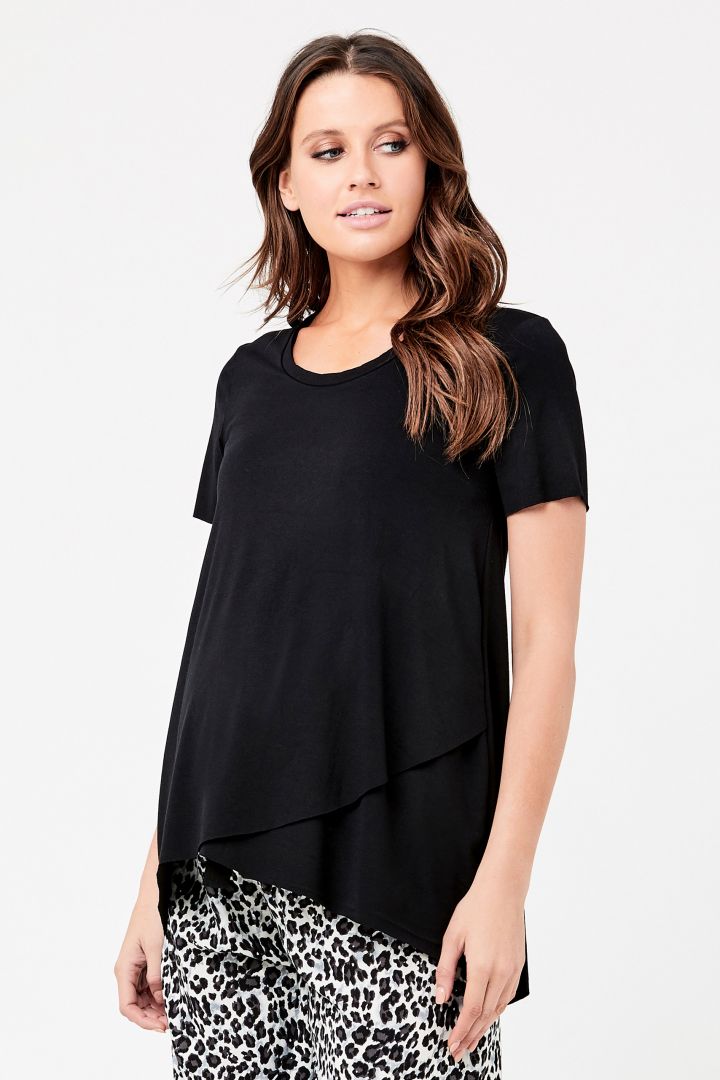 Raw Edge Umstands- und Stillshirt schwarz