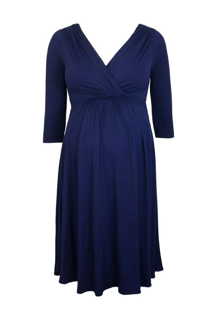 Festive Maternity Dress navy