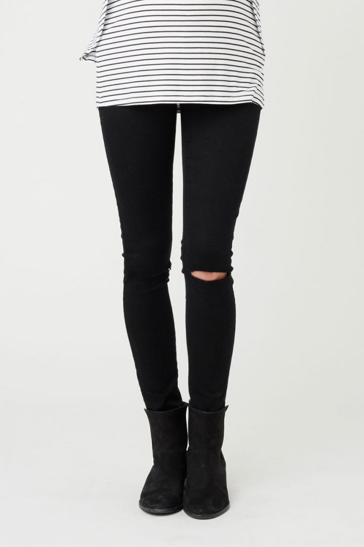 Ripped Umstandsjeggings schwarz