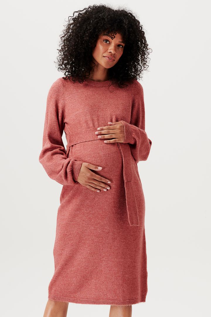 Eco Umstandsstrickkleid mit Bindegürtel