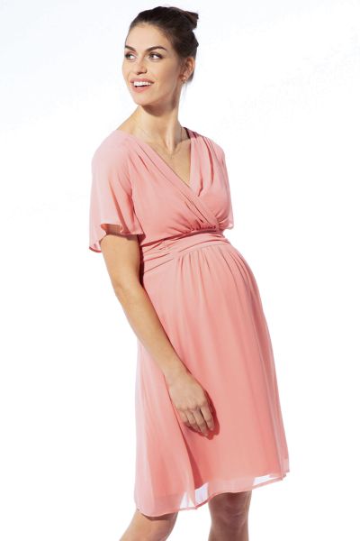 Eco Chiffon Maternity and Nursing Dress peach