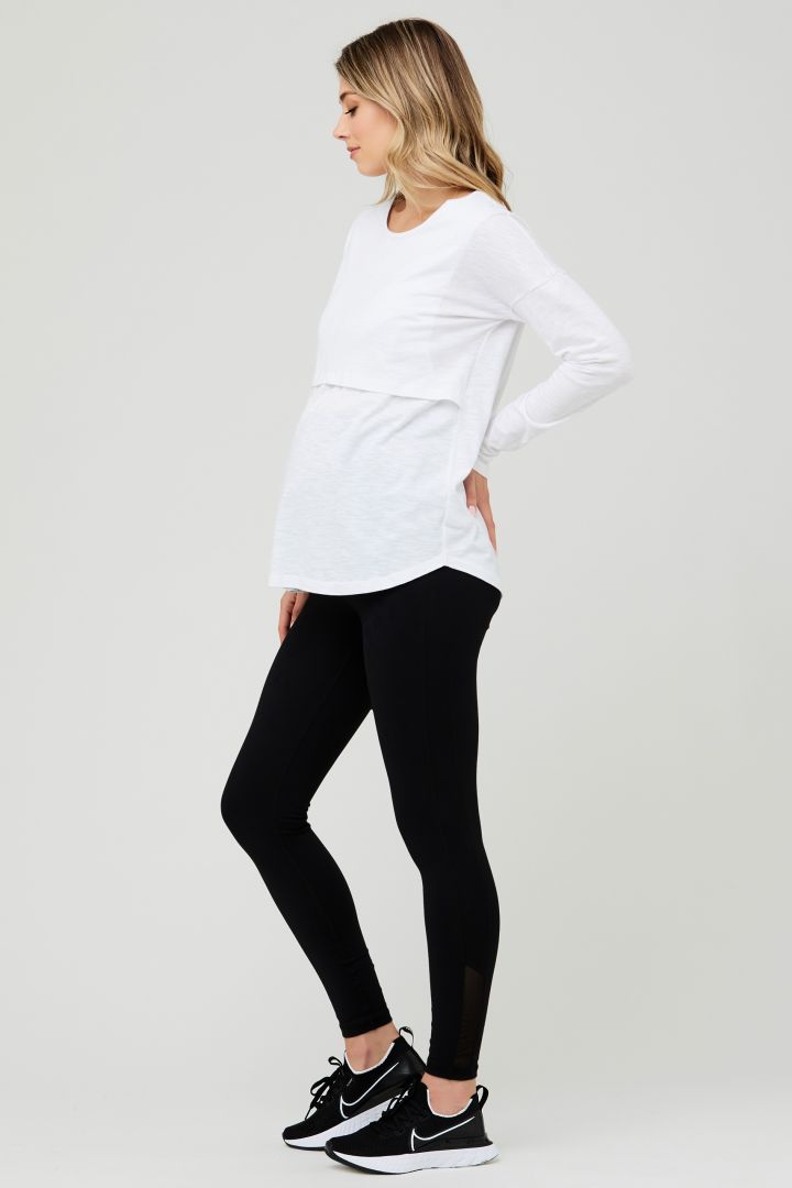 Umstands- und Stillshirt langarm Relax Fit weiß