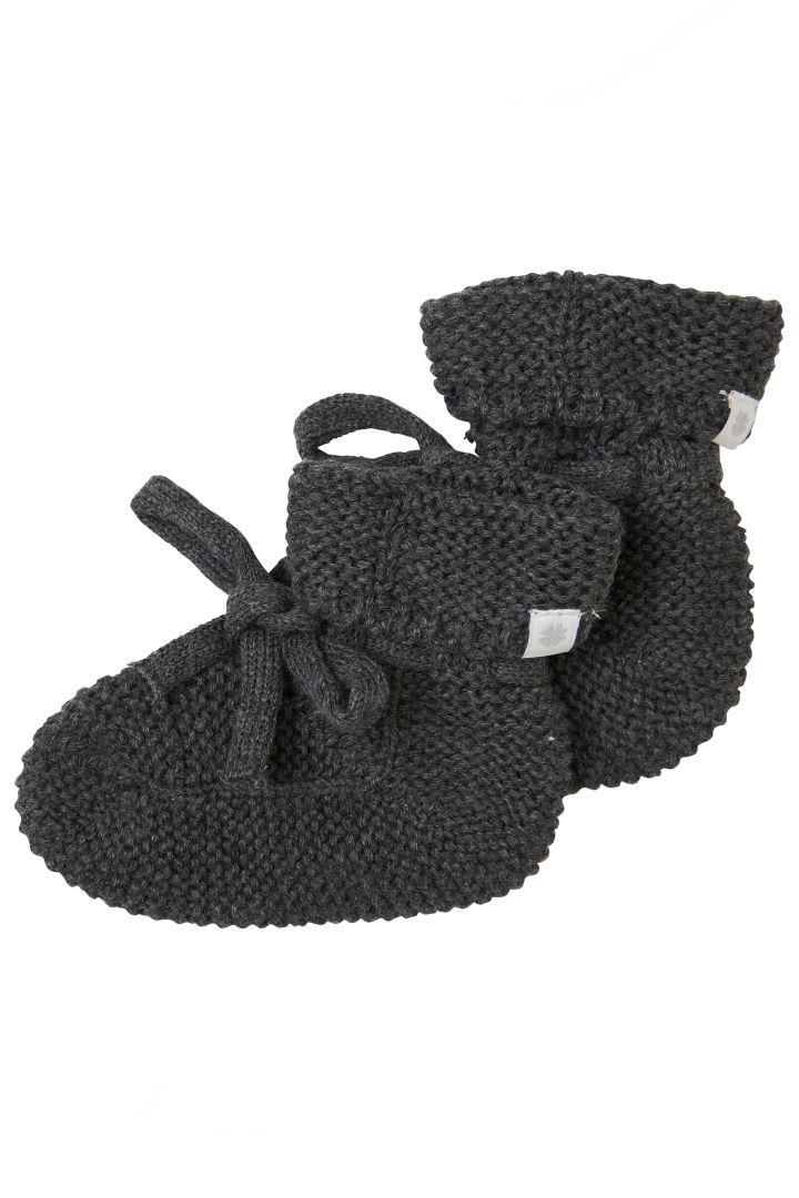 Organic Baby Strickschuhe dunkelgrau