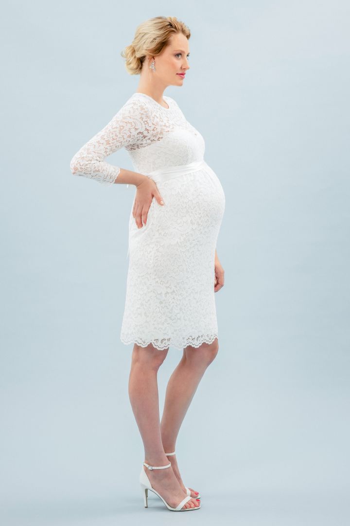 Maternity Wedding Dress with Heart Neckline