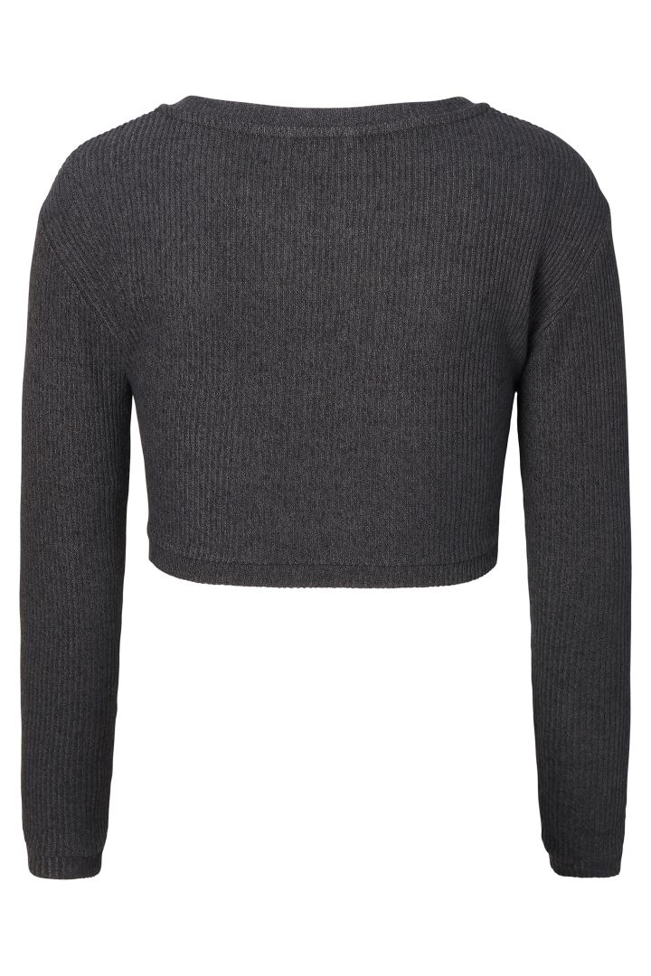 Ecovero Cropped Rib Maternity Shirt grey