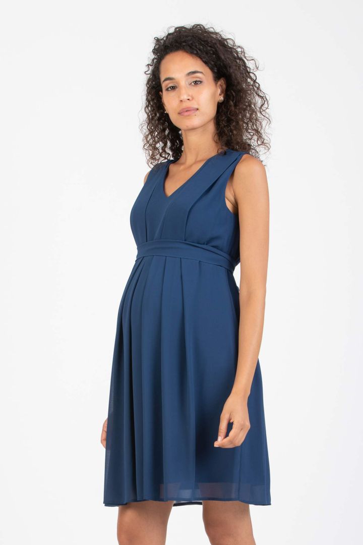 Chiffon Maternity Wedding Dress with Nursing Opening blue