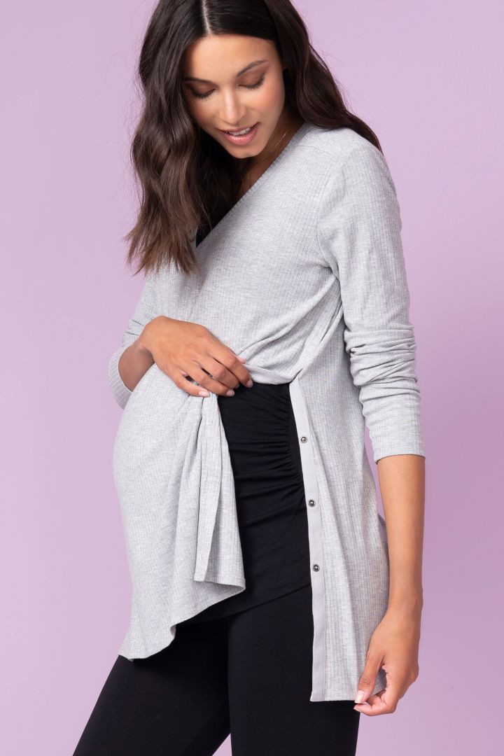 Rippstrick Umstandsshirt mit seitlicher Stillöffnung