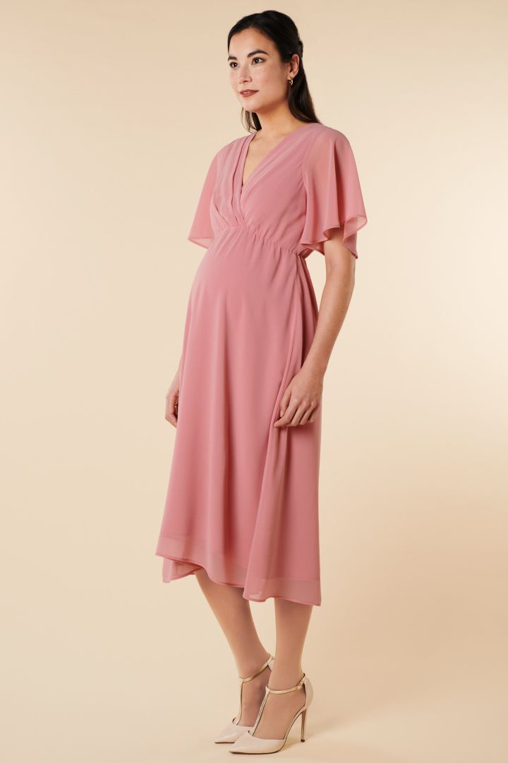 Festliches Umstandskleid mit Flügelärmeln