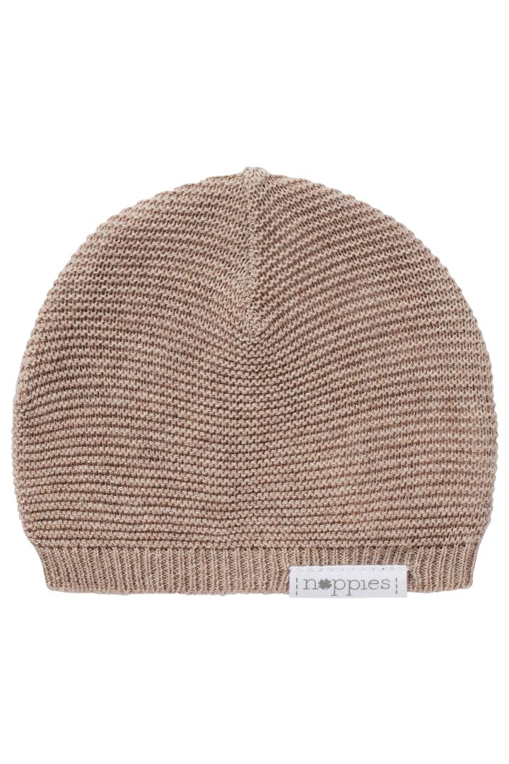 Organic Baby-Strickmütze taupe