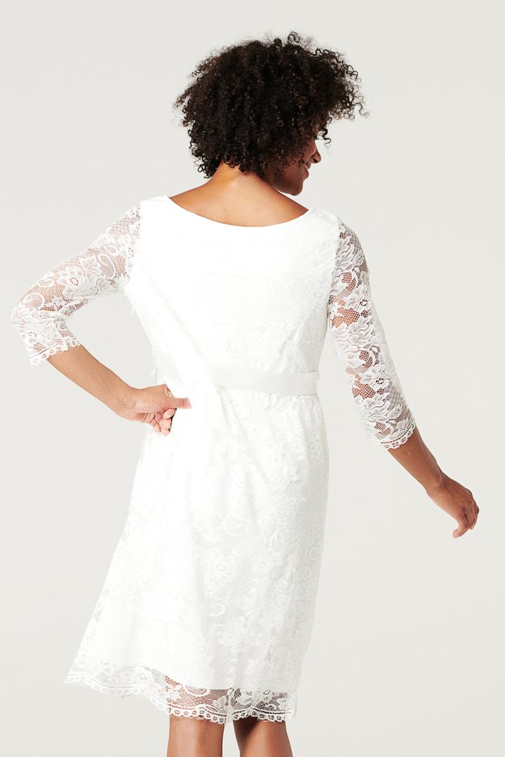 Umstandsbrautkleid aus Spitze mit 3/4 Ärmeln