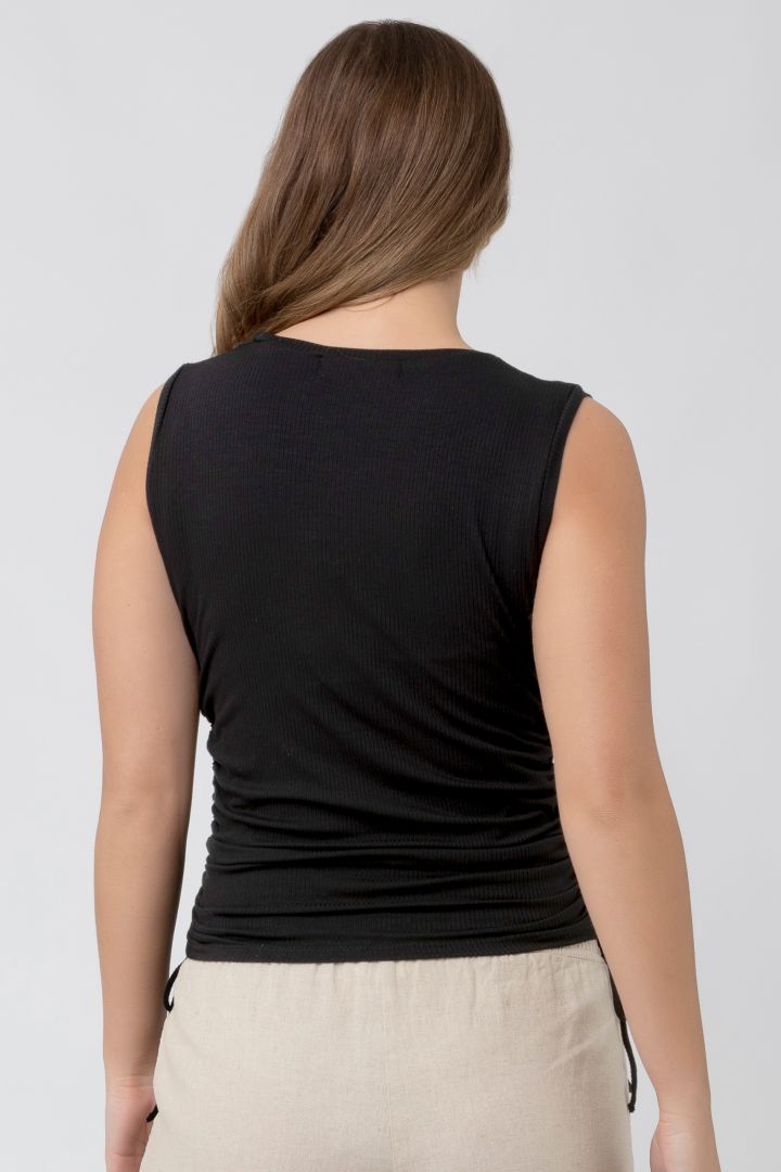 Maternity Top in soft rib fabric black
