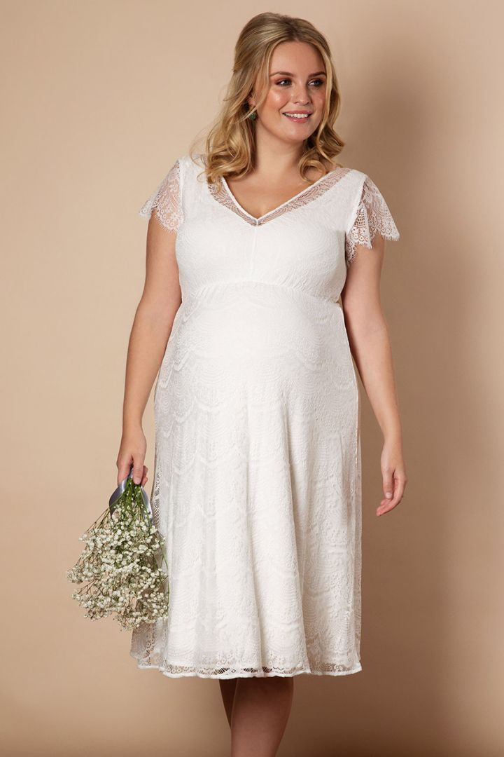 Plus Size Maternity Wedding Dress with Sweetheart Neckline