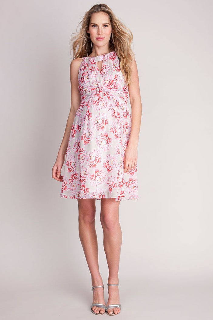 Floral Umstandskleid aus Seide