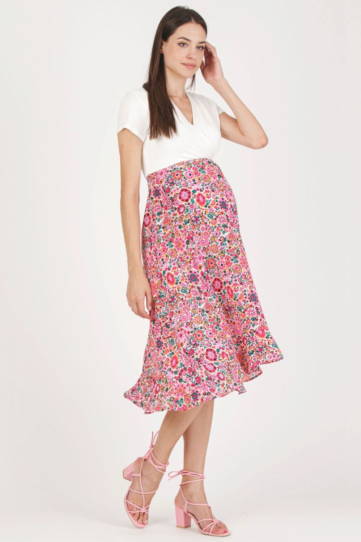 Midi Maternity and Nursing Dress print