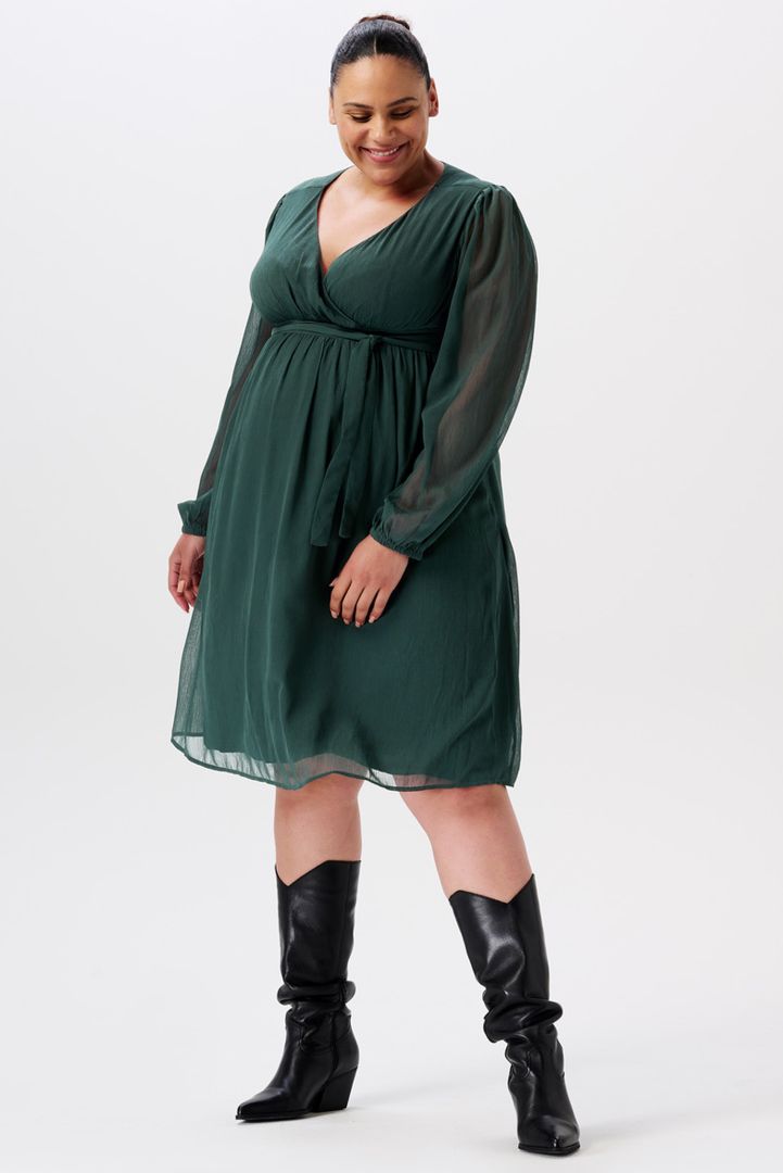 Eco Chiffon Umstandskleid dunkelgrün