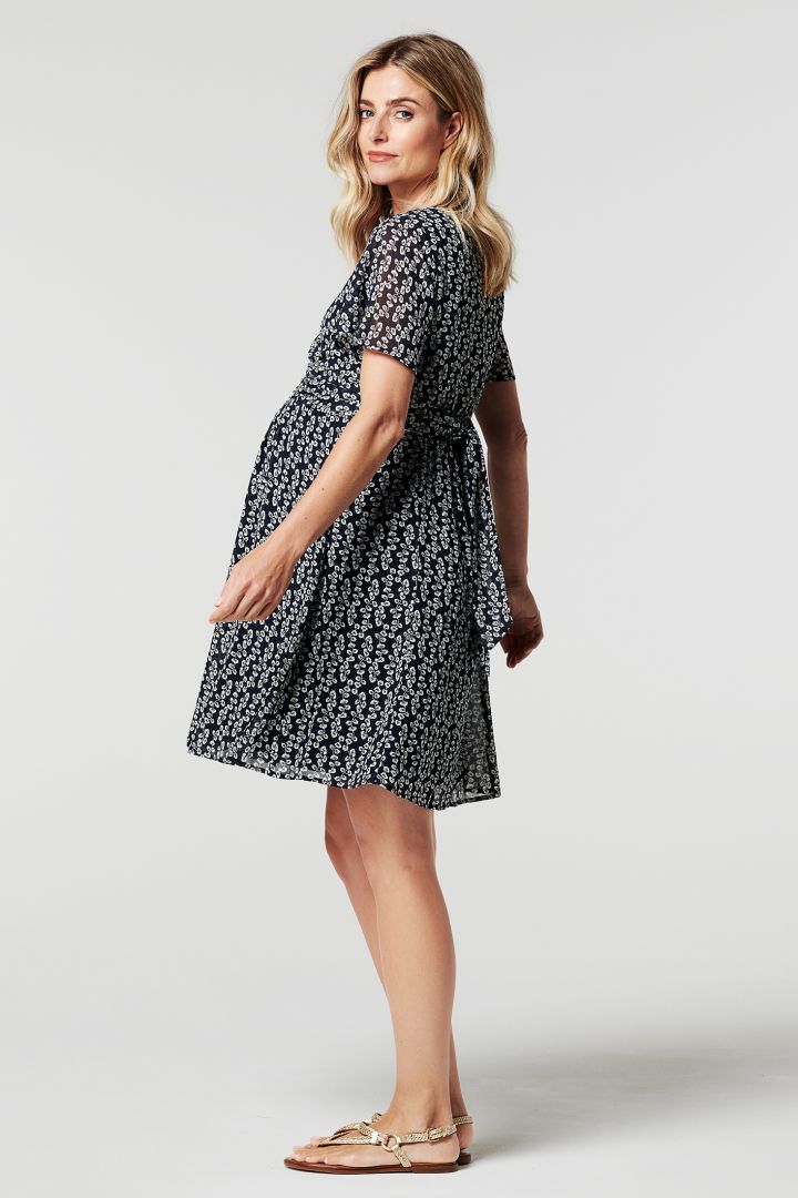 Chiffon Umstandskleid mit Blumen Print