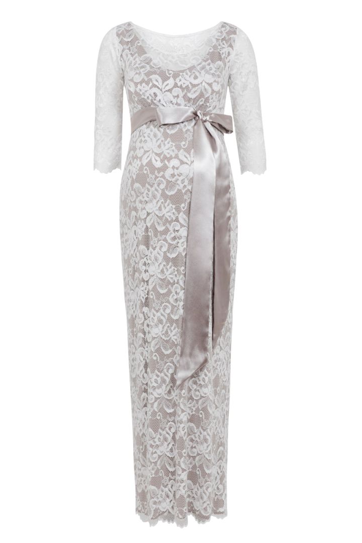 Umstandsbrautkleid aus Spitze lang