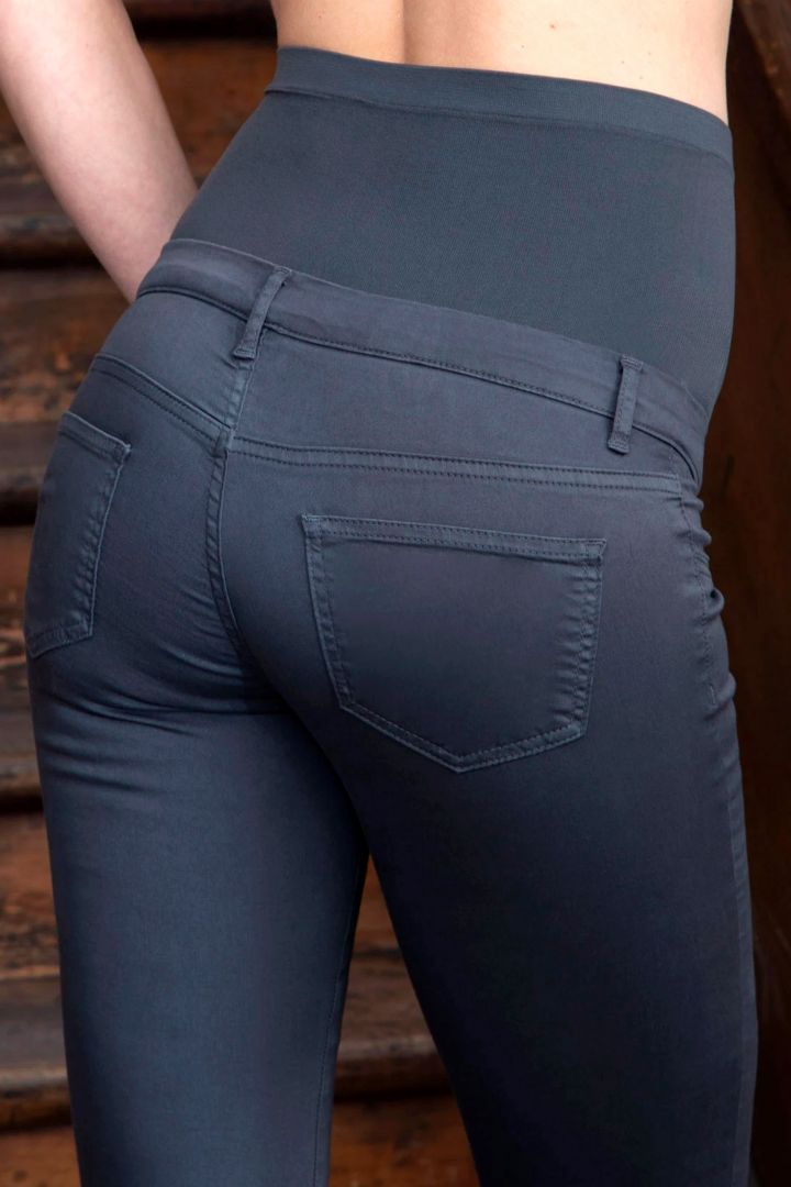 Slim Fit Maternity Trousers with Seamless Band darkgrey