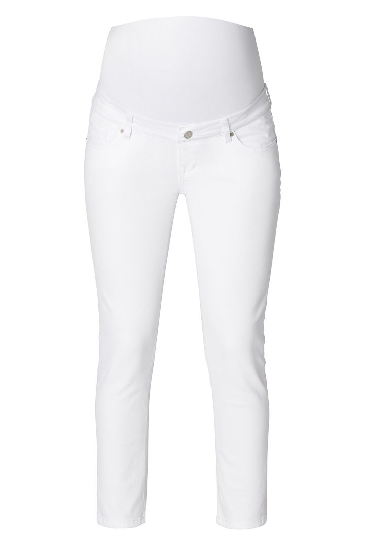 Cropped Umstandsjeans weiß