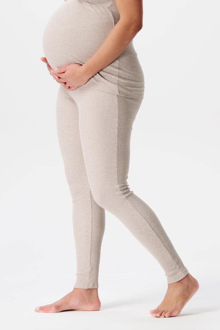 Organic Ripp Lounge- und Pyjama Leggings sand