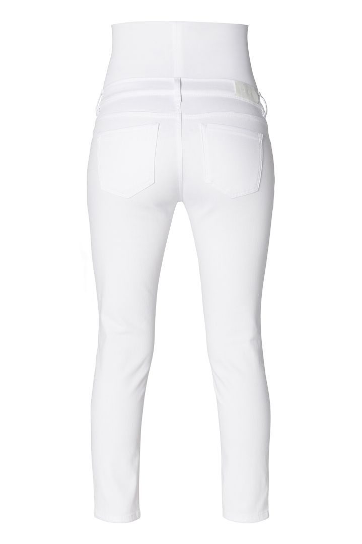 Cropped Umstandsjeans weiß
