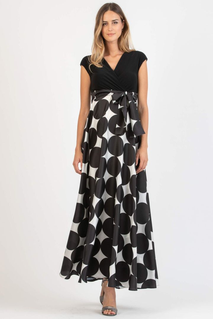 Eco Polka Dot Umstands- und Stillkleid mit Satinrock