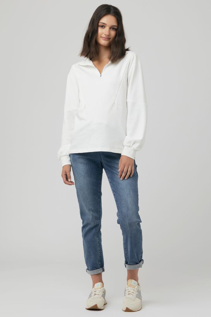 Umstands- und Still-Sweater mit Reißverschluss