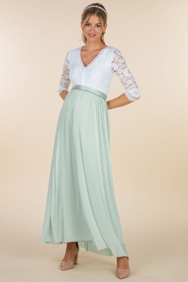 Maxi Umstandsbrautrock aus Tüll mint