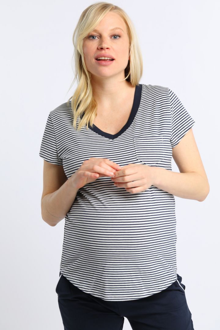 Striped Maternity Shirt in Organic Cotton