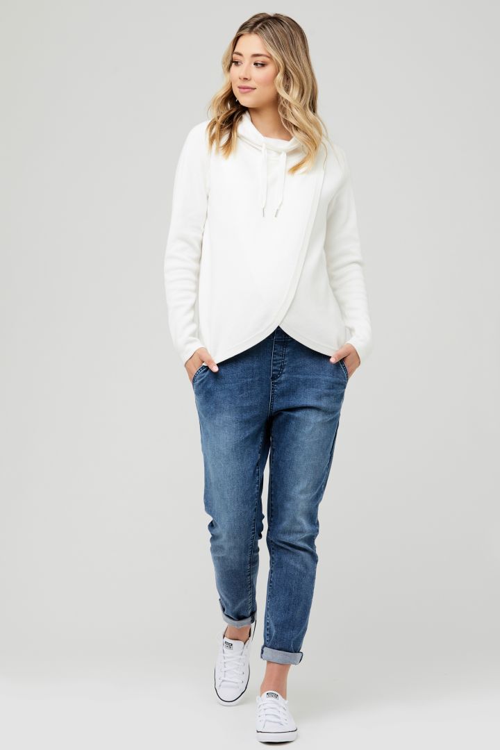 Cross-Over Umstands- und Still-Strickpullover