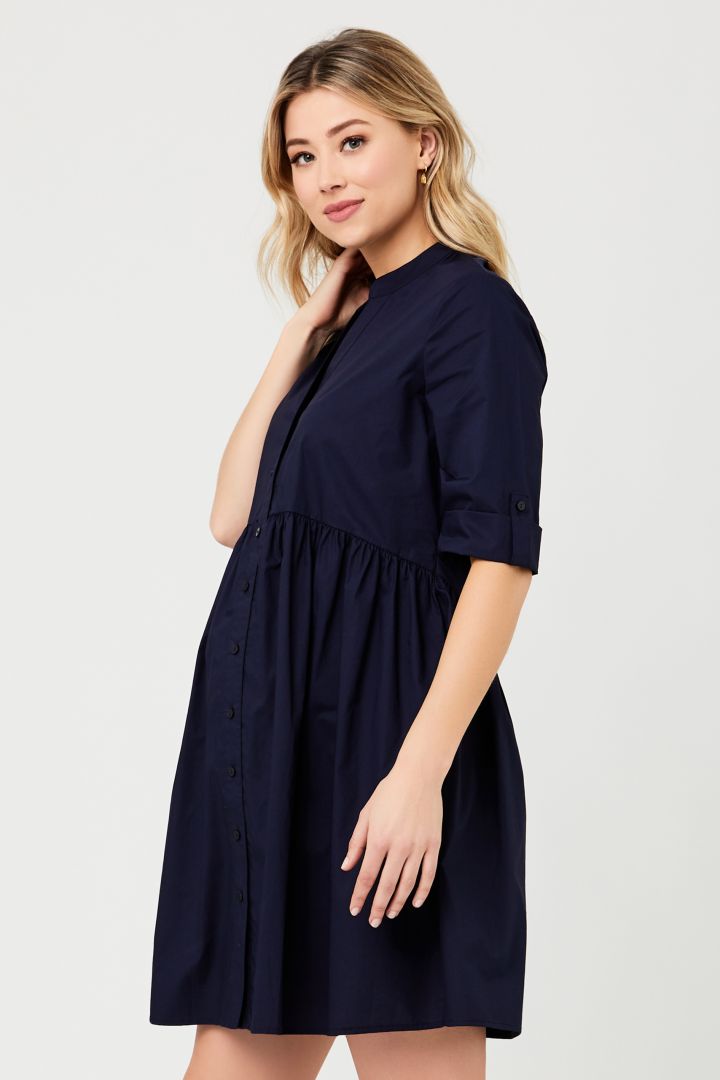 Umstands- und Stillkleid aus Popeline navy