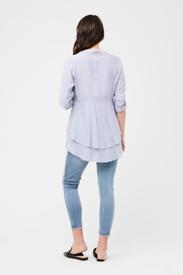 Pepblum Maternity Blouse blue/white