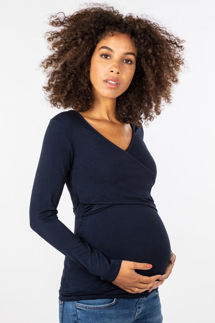 Eco Viskose Umstands- und Stillshirt navy