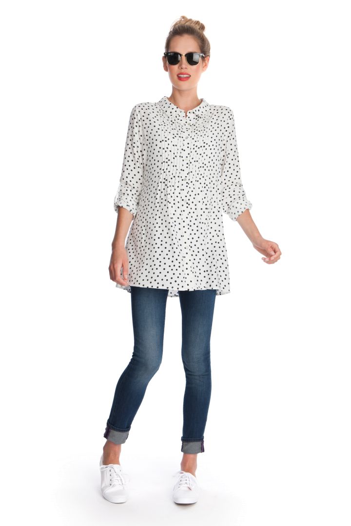 Polka Dot Umstands- und Stillbluse