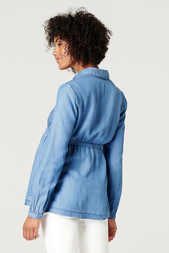 Tencel Maternity and Nursing Tunic Denim-Style