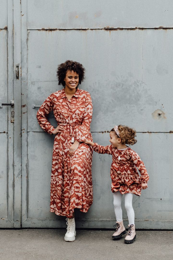 Maxi maternity and nursing dress mocha art