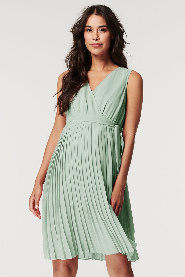 Eco Pleated Maternity Dress mint