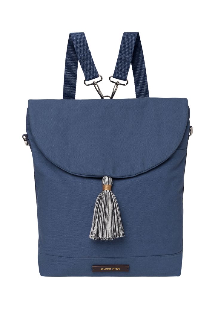 2 in 1 Wickeltasche und Rucksack ocean blue
